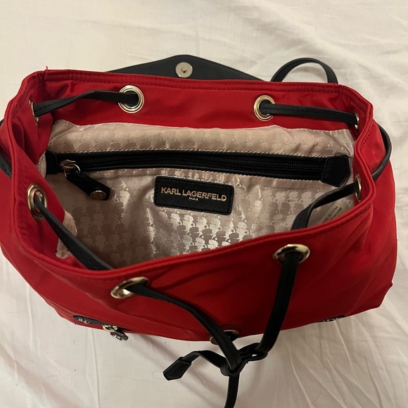 Karl Lagerfeld Paris Drawstring Backpack - Picture 3 of 3